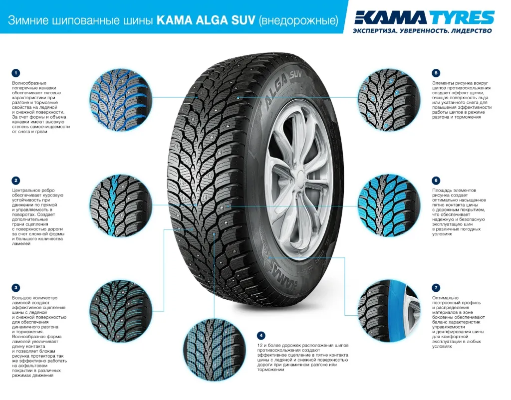 Зимние шипованные шины KAMA ALGA SUV (НК-532) 205/70 R15 в Уссурийске Зимние шипованные шины KAMA ALGA SUV (НК-532) 205/70 R15 в Уссурийске
